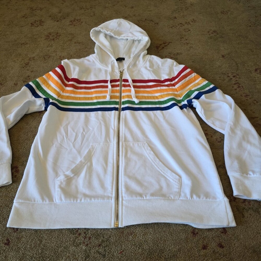 Coco + Carmen Hooded Sweatshirt With Six Stripes Unisex Size S/M - Picture 2 of 10